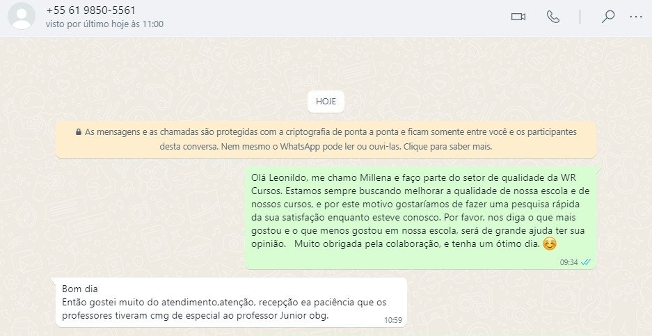 Depoimento real de aluno da WR Cursos