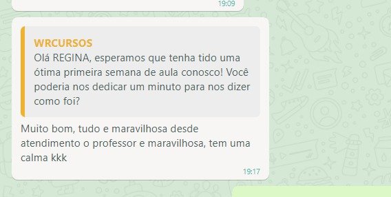 Depoimento real de aluno da WR Cursos