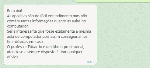 Depoimento real de aluno da WR Cursos
