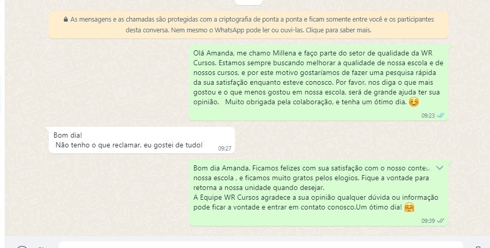 Depoimento real de aluno da WR Cursos