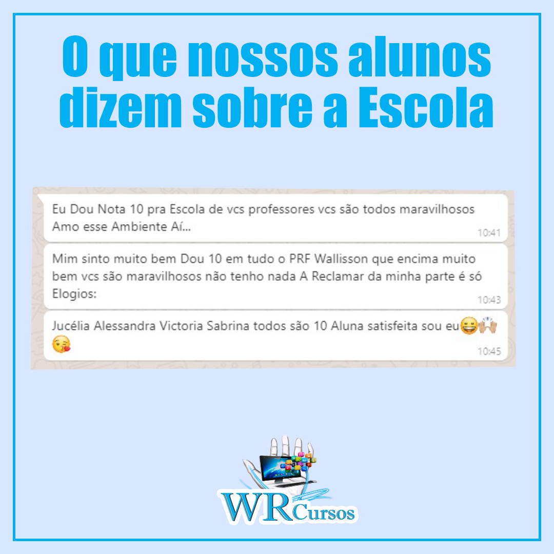 Depoimento real de aluno da WR Cursos