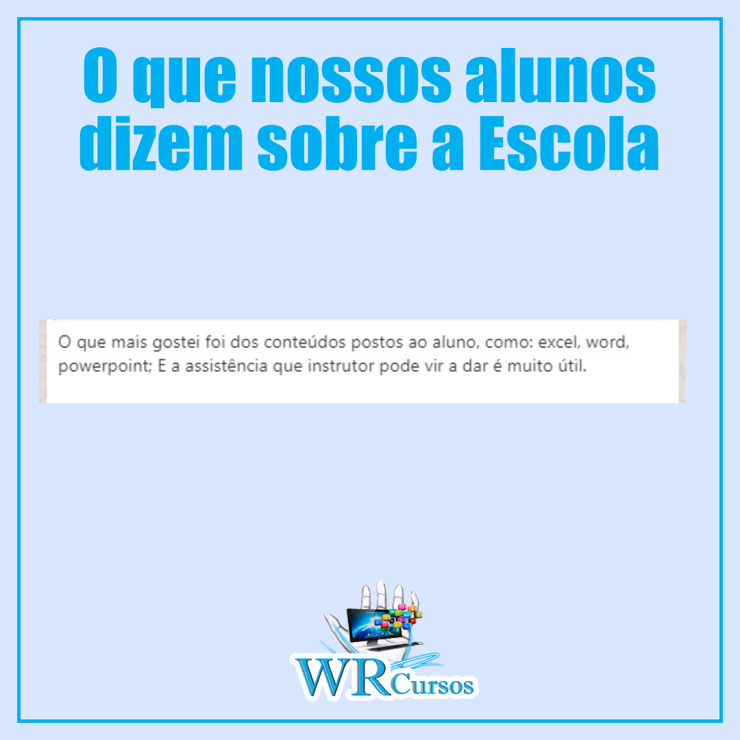 Depoimento real de aluno da WR Cursos
