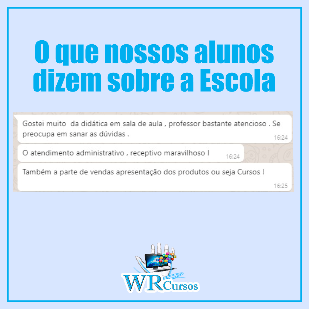Depoimento real de aluno da WR Cursos