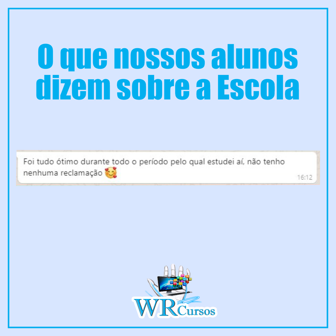 Depoimento real de aluno da WR Cursos