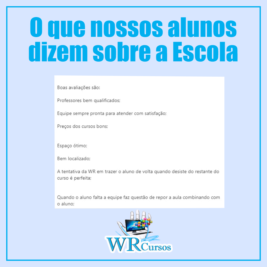 Depoimento real de aluno da WR Cursos