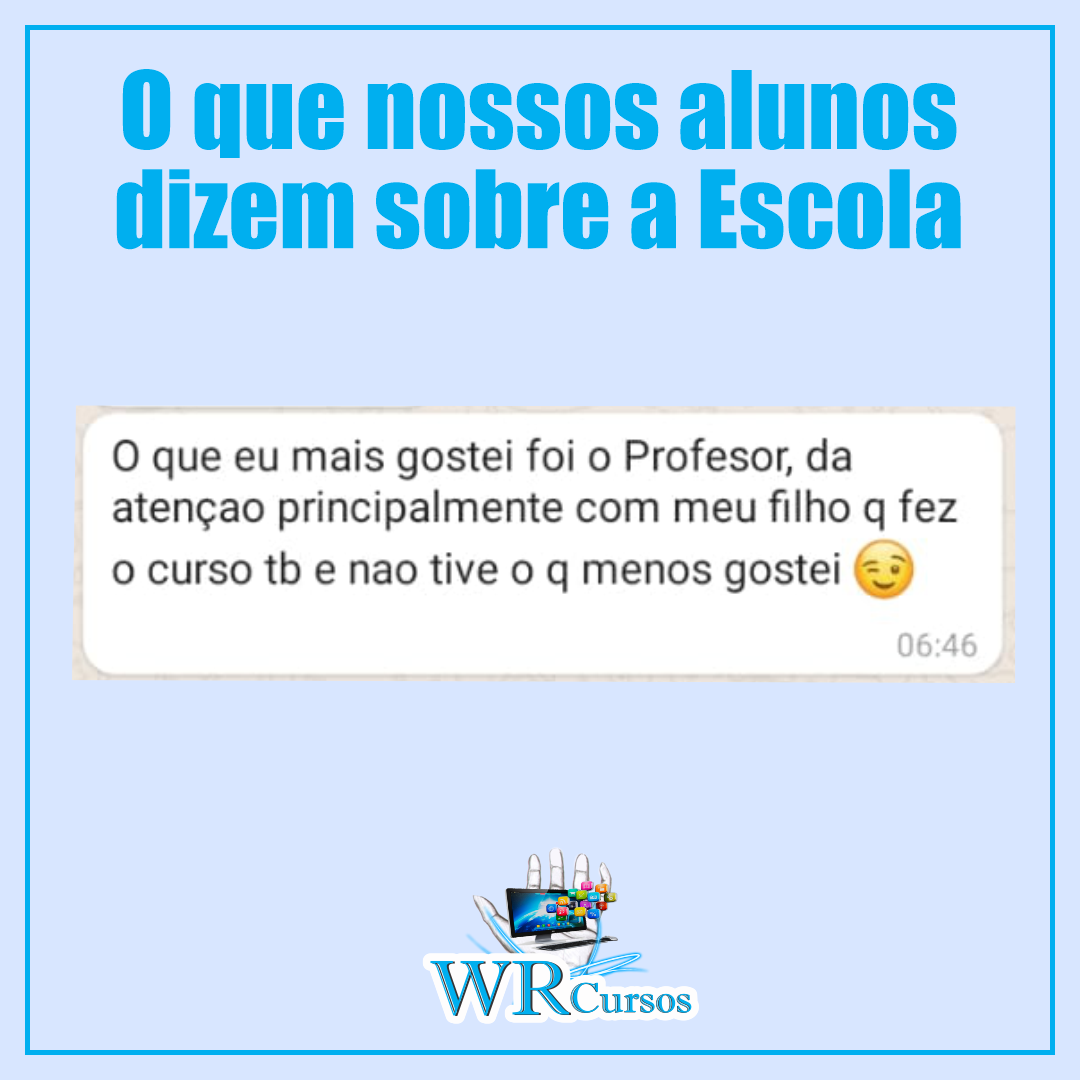 Depoimento real de aluno da WR Cursos