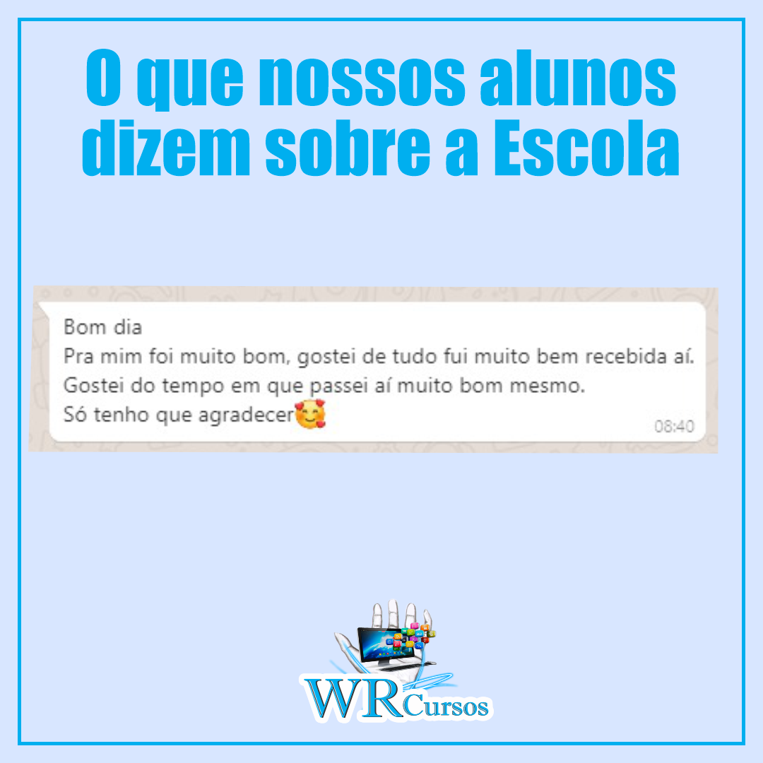 Depoimento real de aluno da WR Cursos